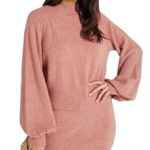VICI Pink Turtle Neck Balloon Long Sleeve Sweater